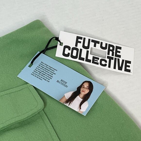Future Collective Women Plus Size Retro Green Double Pocket Felt Mini Skirt NEW! - Picture 4 of 14